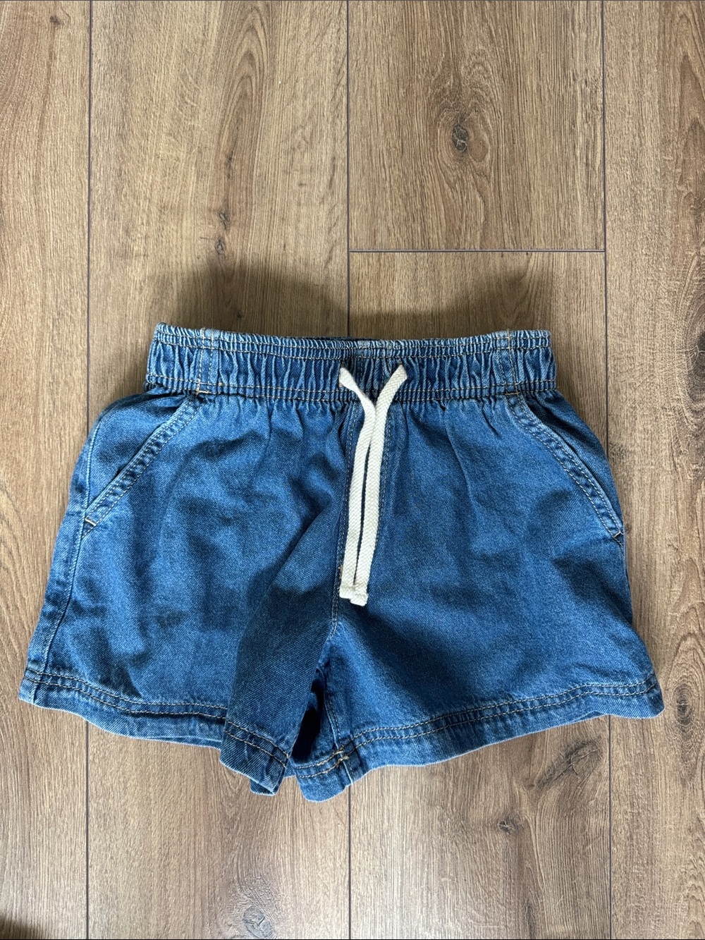 Casual Denim Drawstring girls Shorts - Blue